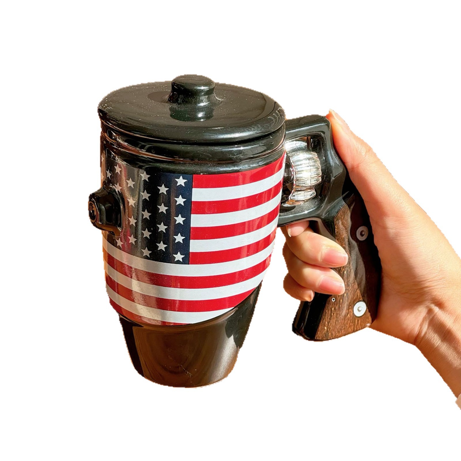Amazon Transfronterizo TK Revolver Taza Estrela Bandera Taza de Cerámica Creativa Taza de Café Bandera de Estados Unidos