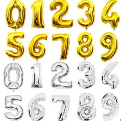 32寸生日新年布置装饰彩色数字铝膜气球结婚周年庆装饰布置气球
