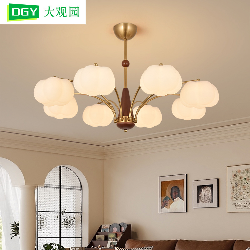 Lámpara de la sala de estar Zhongshan lámpara de la sala de estar nueva retro americana lámpara principal dormitorio lámpara de viento medieval L271