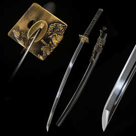 外贸批发日本刀S7钢镜面黑武士长刀东洋居合刀剑兵器katana未开刃