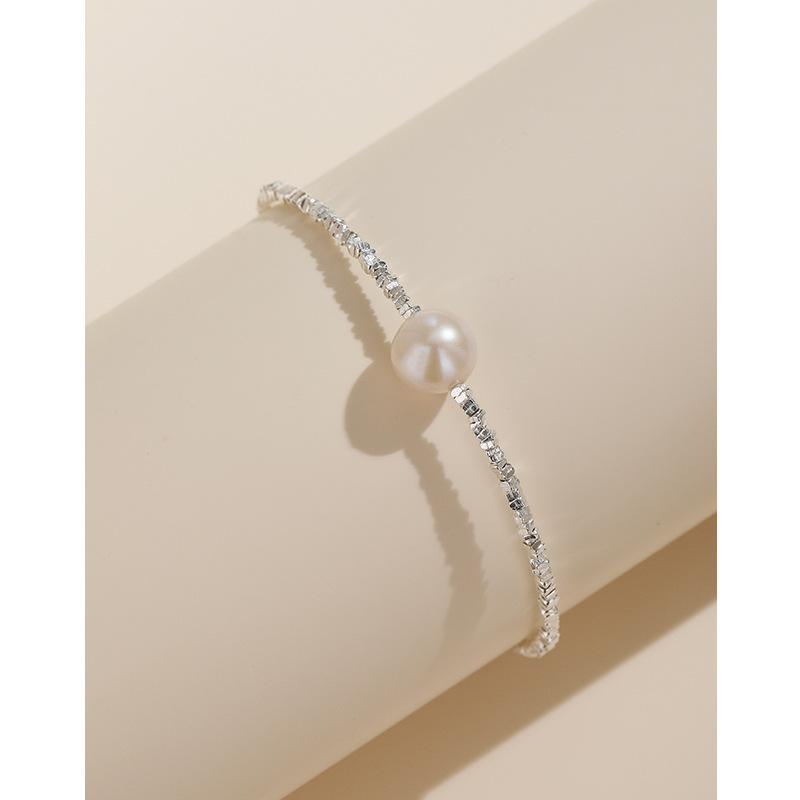 925 plata esterlina pulsera de perlas de agua dulce de plata rota niñas Luz de lujo de alto grado sentido nicho diseño novias pulsera de regalo