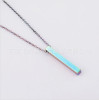 Universal polishing cloth stainless steel, rectangular accessory, square necklace, pendant