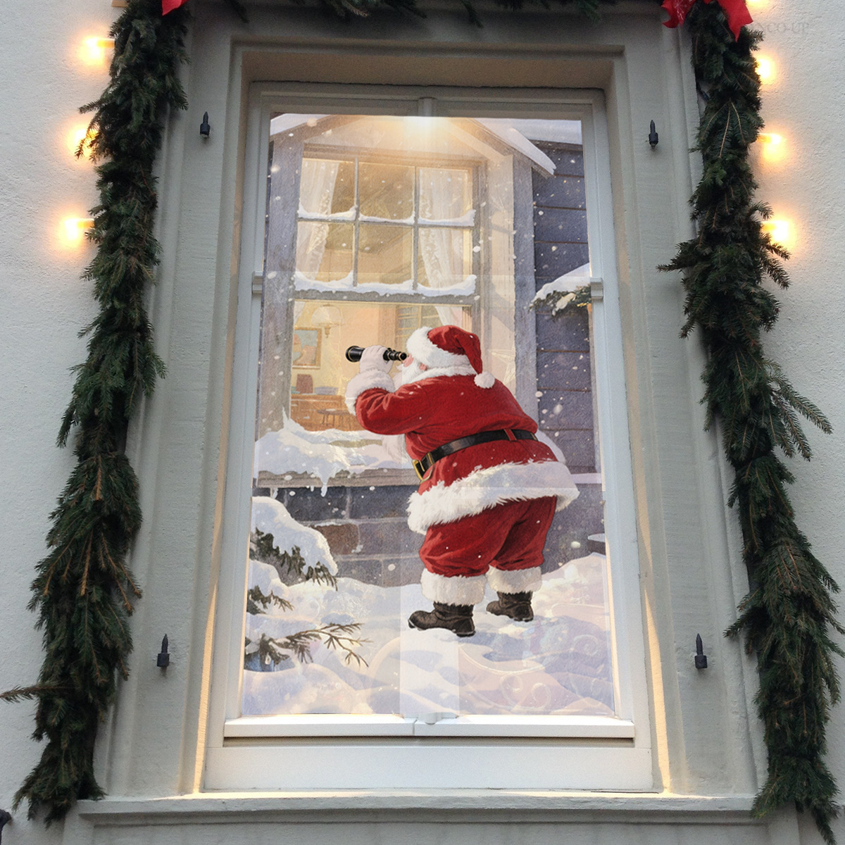 Santa Claus Window Wall Sticker For Home And Store Decoration_voghion.com