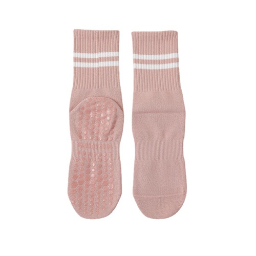 Spring and Autumn thin pure cotton yoga socks silicone non-slip women's mid-calf socks indoor fitness Pilates professional sports socks