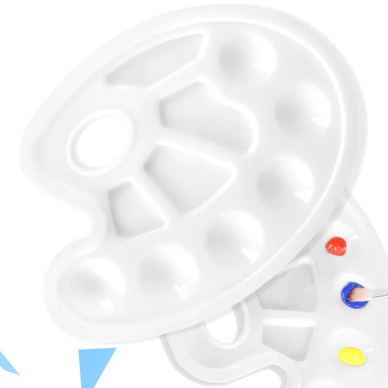 儿童绘画椭圆形调色盘美术绘画调色板水彩水粉颜料调色用品批发