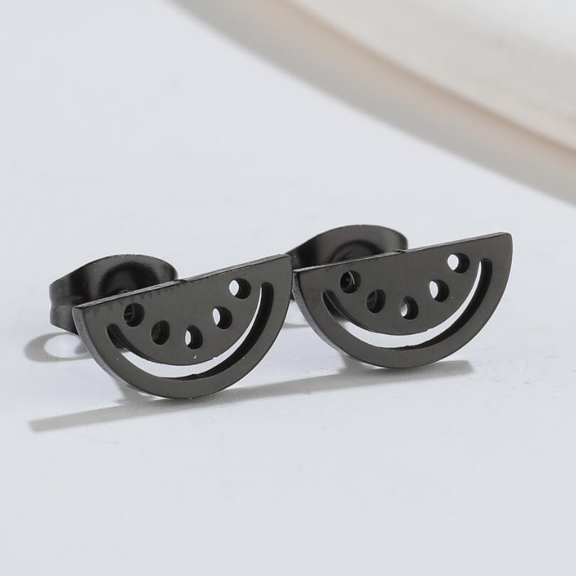 Simple Style Watermelon Titanium Steel Ear Studs Plating No Inlaid Stainless Steel Earrings display picture 3