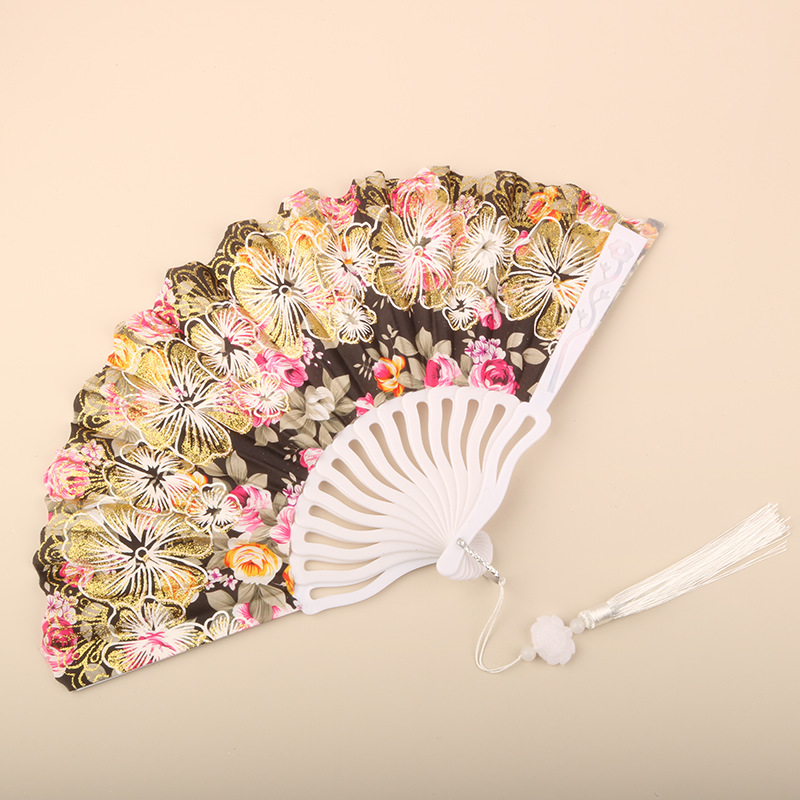Abanico Plegable de Encaje de Plástico, Estampado, para Danza image 126