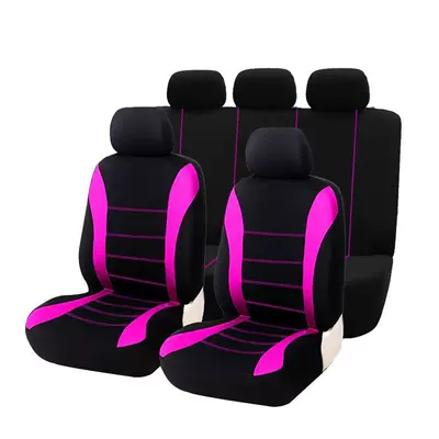 Elastic Fabric Waistline Universal Car – Universal seat cover - rose-red-2-piece-set-single-seat
