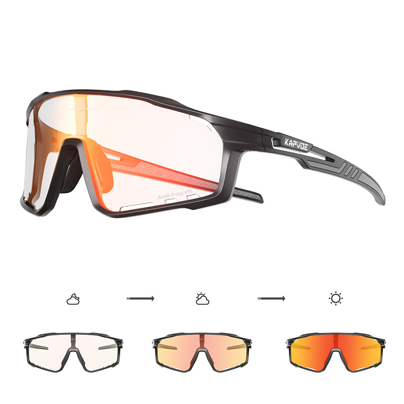 Gafas Fotocromáticas y Antivaho de Ciclismo TR90 Antivaho, Protección UV, A Prueba de Viento