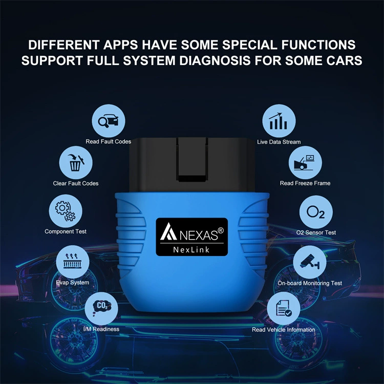 NEXAS Bluetooth 5.0 OBD2 диагностический сканер для iOS Android