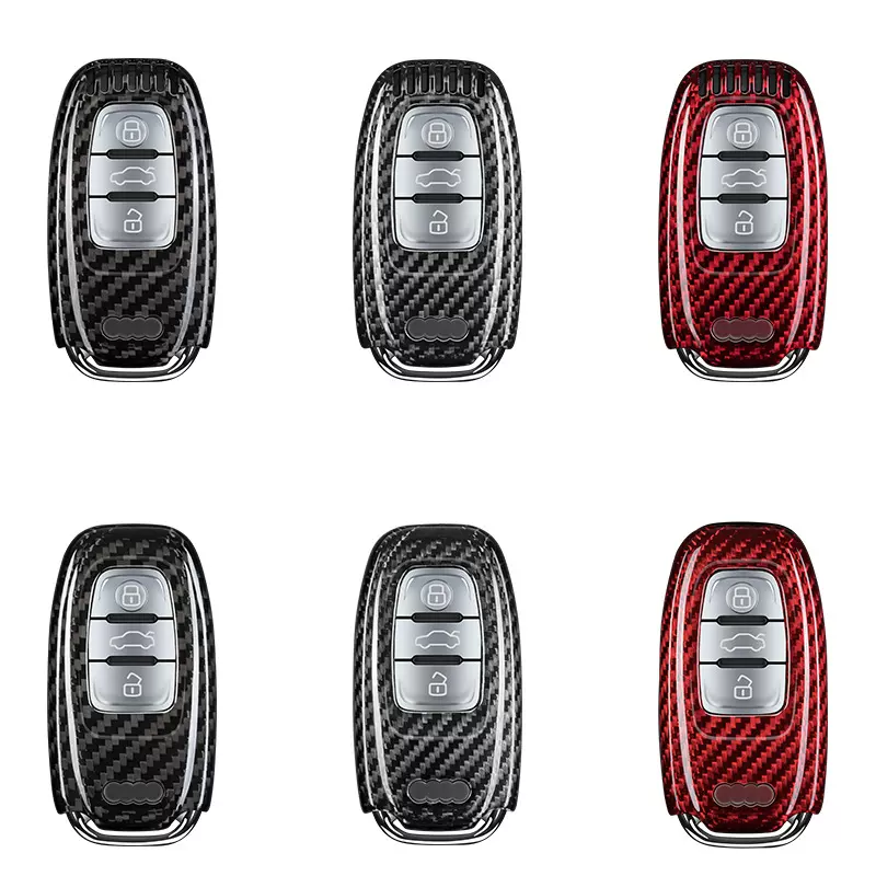 车用钥匙包适用奥迪A4LA5 A6LQ5Q7 S6 A7A8L碳纤维钥匙保护套硬壳