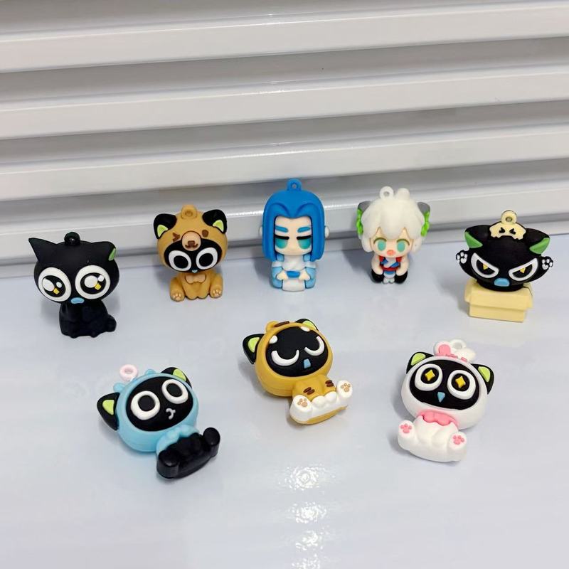 罗小黑战纪手办公仔网红罗小黑钥匙扣盲盒盲袋洞洞乐公仔配件批发|undefined