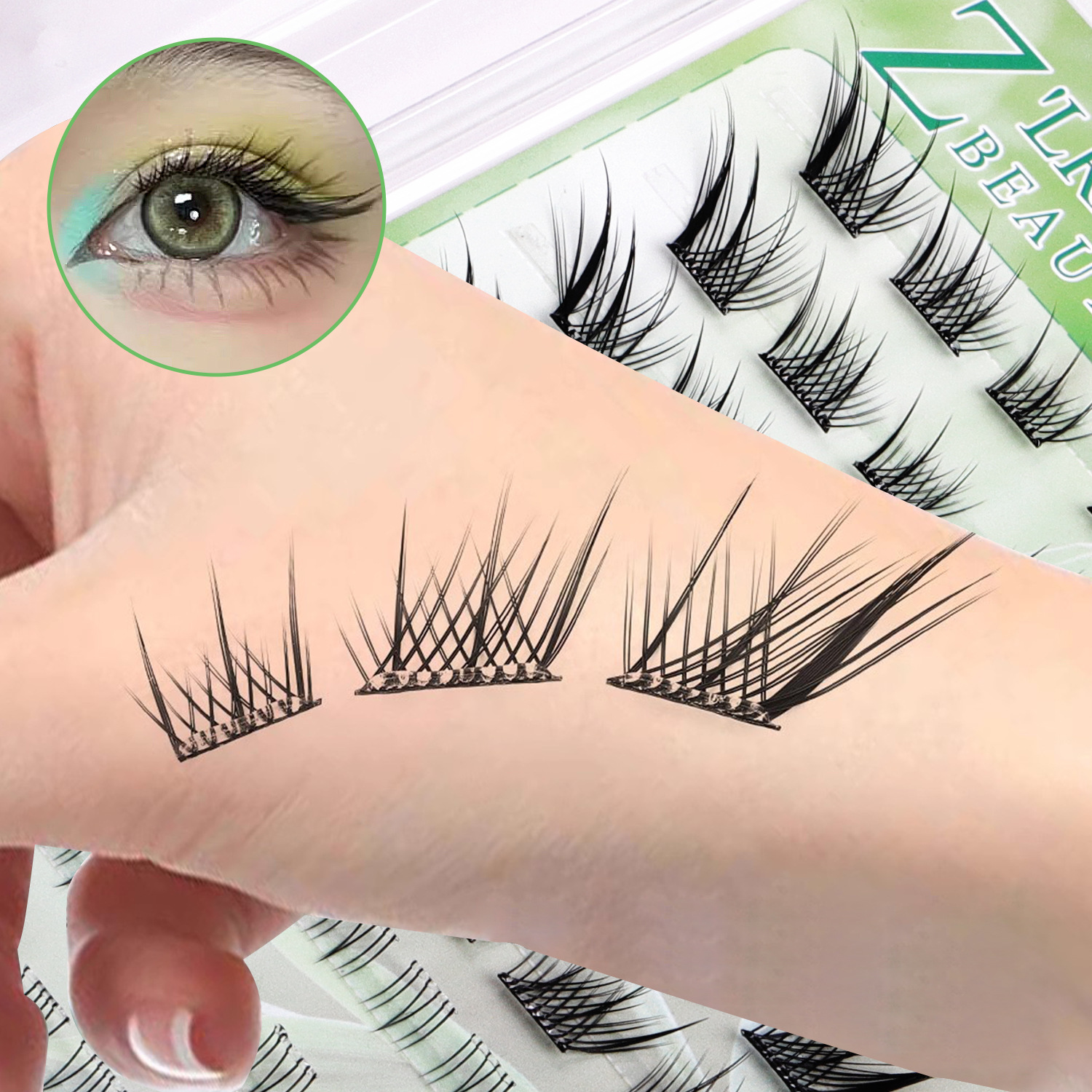 Sudeste asiático, una serie completa de pestañas falsas, maquillaje tailandés, pestañas autoadhesivas, pestañas debajo de las pestañas.