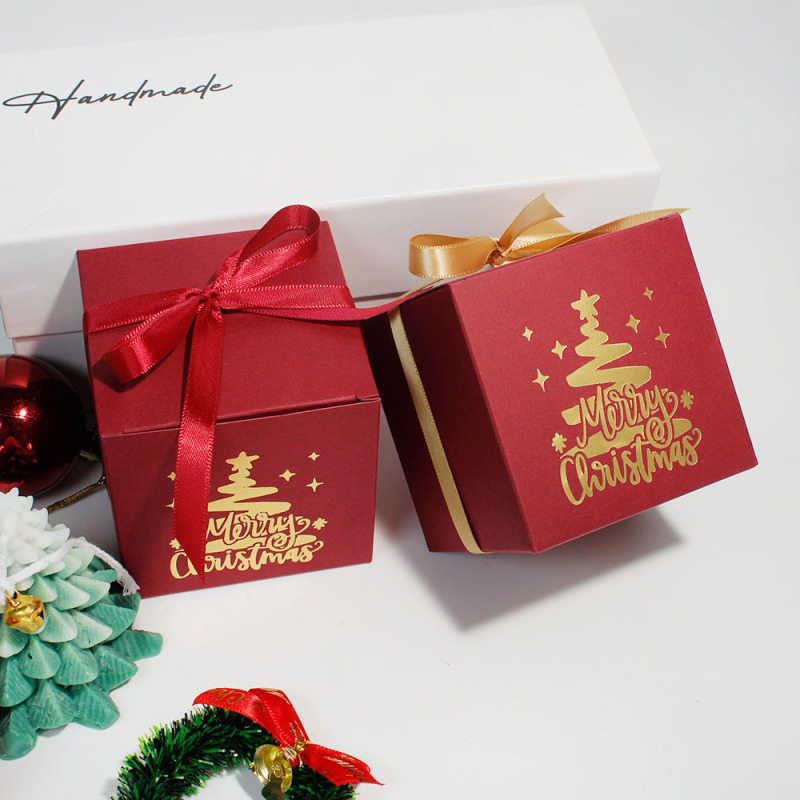 クリスマスの箔押しの正方形の箱のアイデアのキャンディーの箱の高級な赤い箔押しのクリスマスツリーのギフトボックスのクロスボーダーの電気商は専用に提供します。|undefined