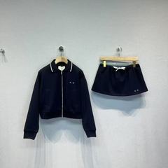 Nanyou 25 女性の M ホーム夏の新しいファッショナブルなカジュアルスーツラペルジッパージャケット + 小さなホットパンツとスカート女性のための