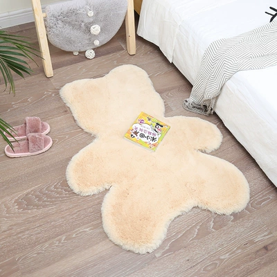 Car Carpet – Hair - beige-bear-imitation-rabbit-fur-3cm-hair-length-7090cm