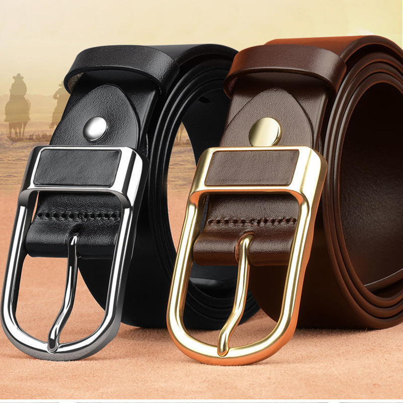 Retro pin buckle belt fashion men's business casual pants jeans belt 2022 explosions a generation of hair