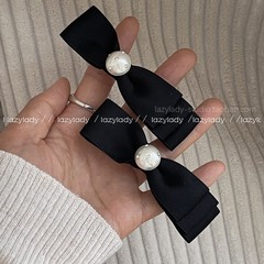ペア! 逃げている王女のレトロな真珠の蝶結びの髪飾りの髪は1字を挟んで甘いフランスの髪を挟みます。