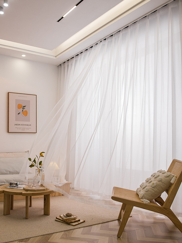 Gauze Curtain White Sand Tulle Window Screen Lace Mantle Bay Window Balcony Sand White Transparent Transparent White Gauze