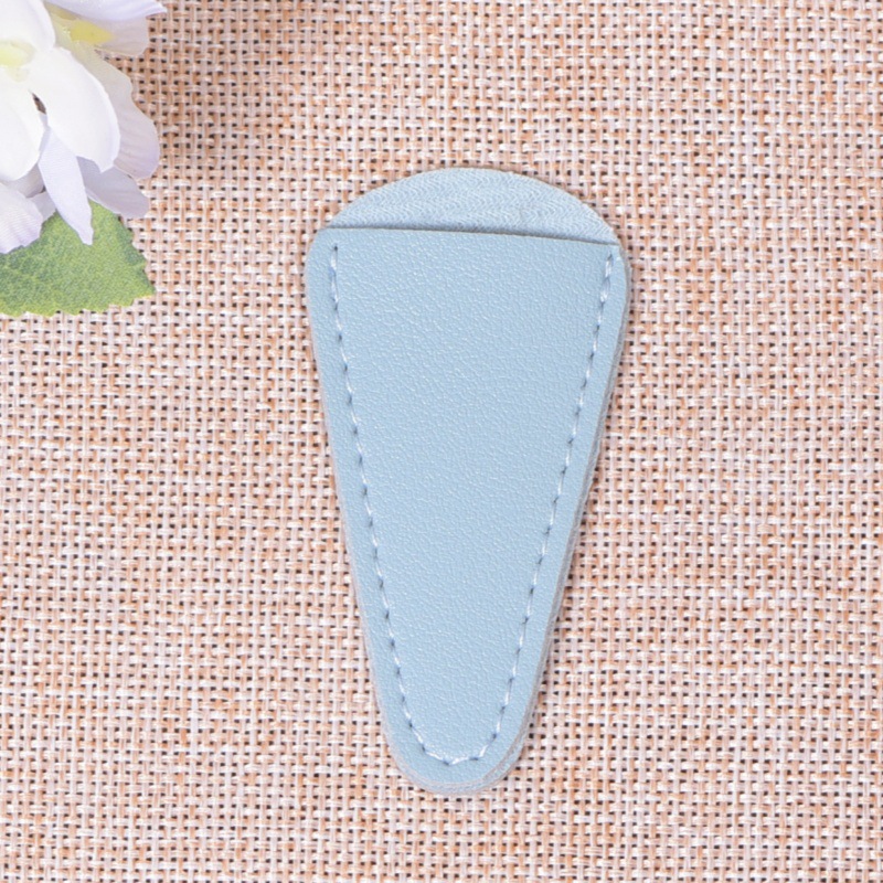 Gran escala de stock de cuero grueso pequeño cubierta de tijeras nariz cejas de corte de hilo cabeza de belleza tijeras cubierta de almacenamiento de costura