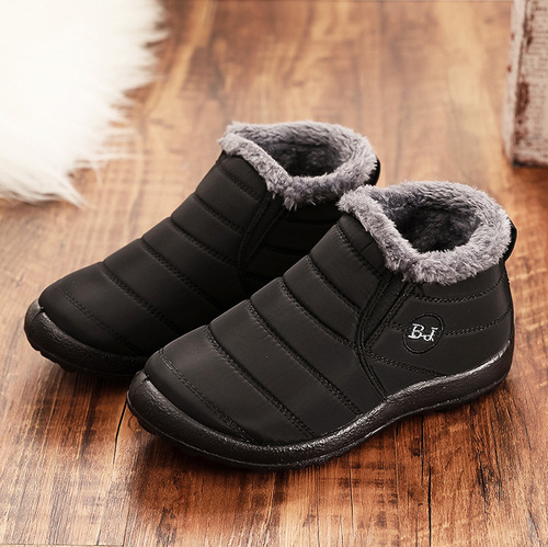 Women's winter new large size cross-border cotton shoes, padded and thick snow boots for women, unisex low-top warm cotton boots