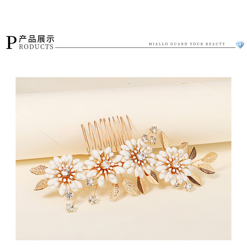 Baroque retro dripping comb handmade pearl hair comb
