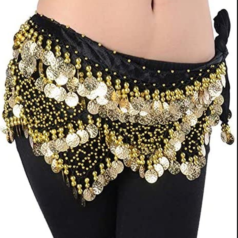 Belly Dance Waist Chain Indian Dance Dance Waist Seal Oriental Dance Belt Waist Towel Performance Clothing Practice Performance Accessories Hip Towel