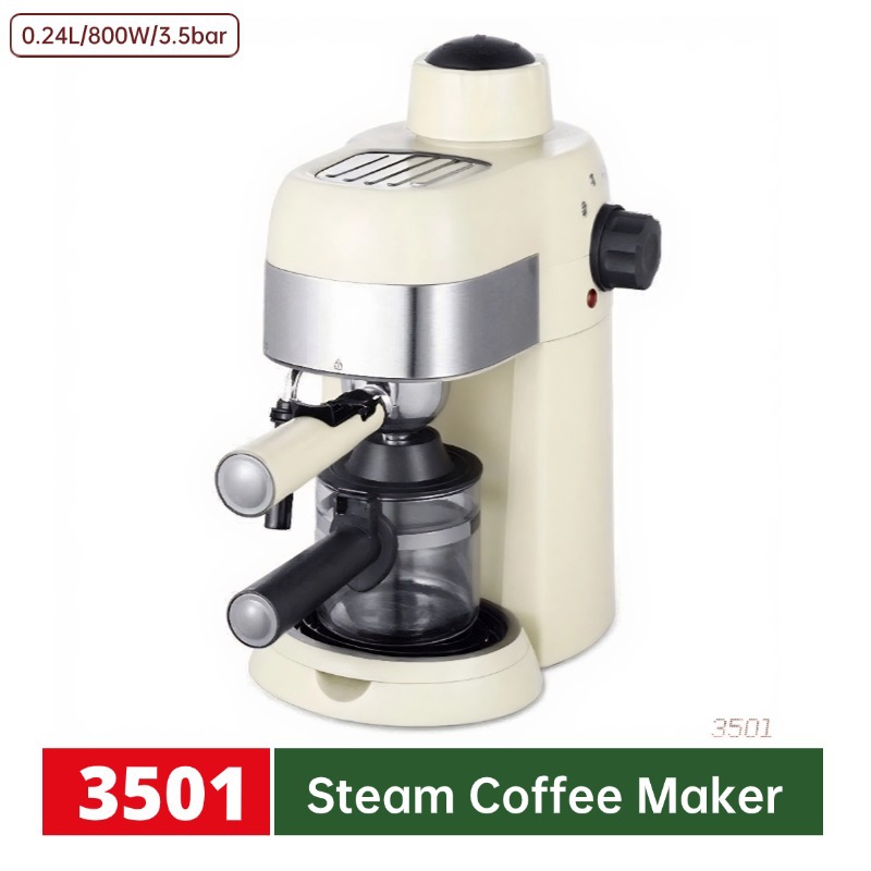 240ml 4 taza 800Watts 3.5bar Euro transfronterizo cafetera casera de vapor de alta presión