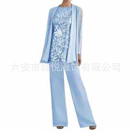 外贸晚礼服女2026新款女装三件套派对名媛宴会礼服气质优雅妈妈装
