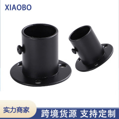 ステンレス黒色フランジ座丸頭座焼付塗装高脚丸管座タオル棒脚座噴黒カーテン固定座