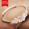 Fashionable adjustable cute women's bracelet with bow, silver 925 sample