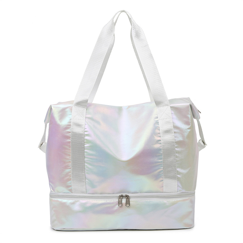Nueva bolsa de viaje ligera de verano, bolsa de gimnasio expandible de color colorido, bolsa de yoga portátil de gran capacidad con separación en seco y húmedo image 11