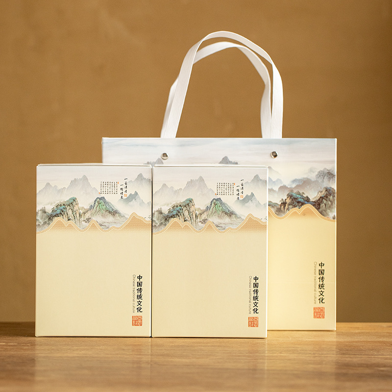 Loose Tea Packaging Box White Tea Green Tea Universal Empty Box Tea Gift Box Handbag Pu'er Tea Empty Gift Box Two Inner Box Loose Tea Packaging Box White Tea Green Tea Universal Empty Box Tea Gift Box Handbag Pu'er Tea Empty Gift Box Two Inner Box