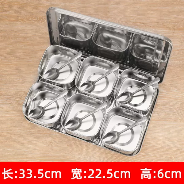 Non-magnetic [commercial six compartments] + 6 spoons