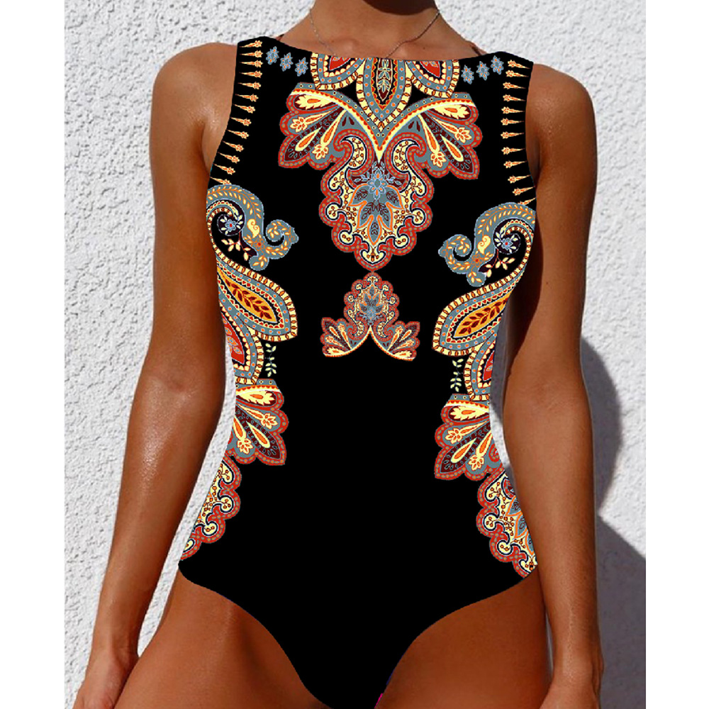 224g Weight Sleeveless Sleeve Length Women'S Tropical Animal 1 Piece One Piece Swimwear