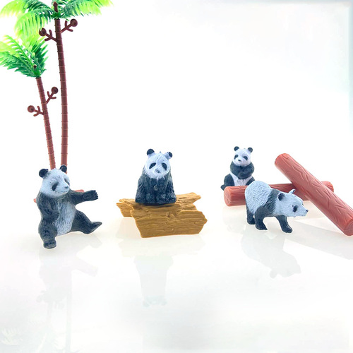 Simulated wild animal model solid giant panda set ornaments doll science education cognitive baby children's toys
