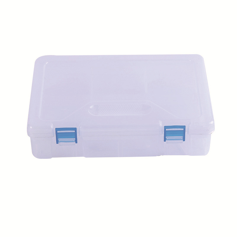 Universal double-layer capacious plastic pencil case, transparent art storage box, increased thickness