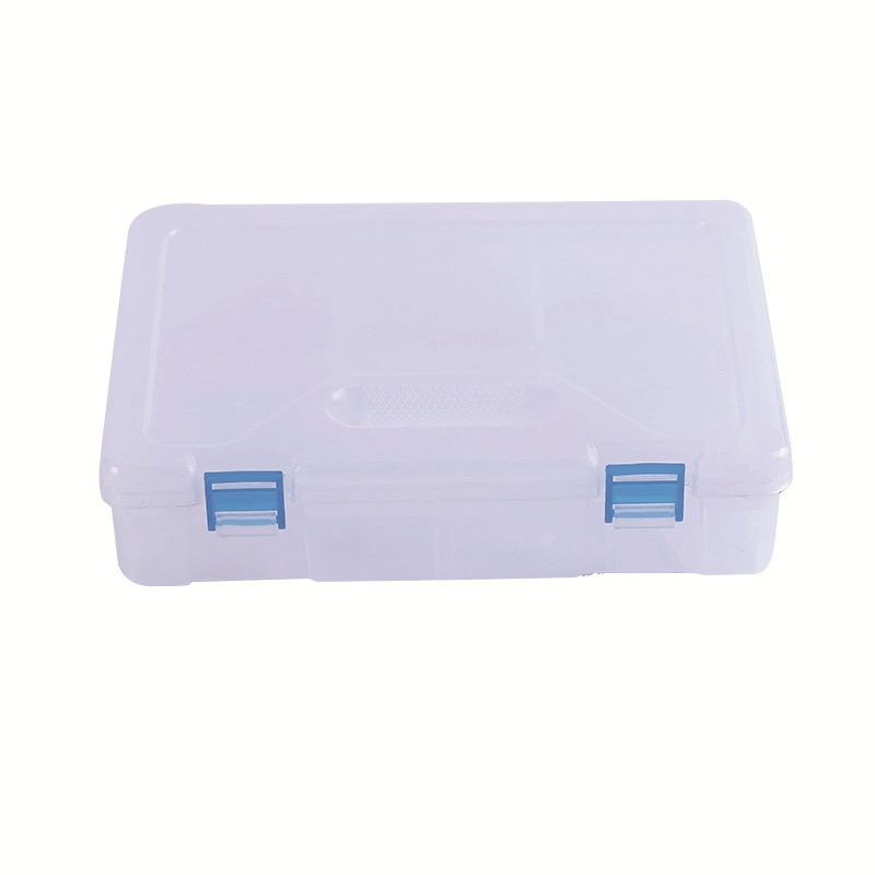 Universal double-layer capacious plastic pencil case, transparent art storage box, increased thickness
