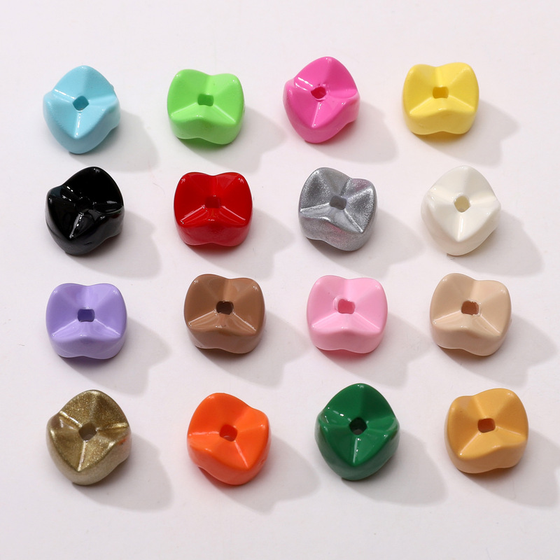 9mm Acrylic Spray Paint Jenga Gear Beads Handmade DIY Beaded Mobile Phone Chain Bag Hanging Keychain Jewelry Accessories