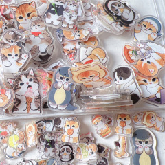 日系アニメ萌え猫アクリル両面厚手diy透明材料部品サメ猫パッチ