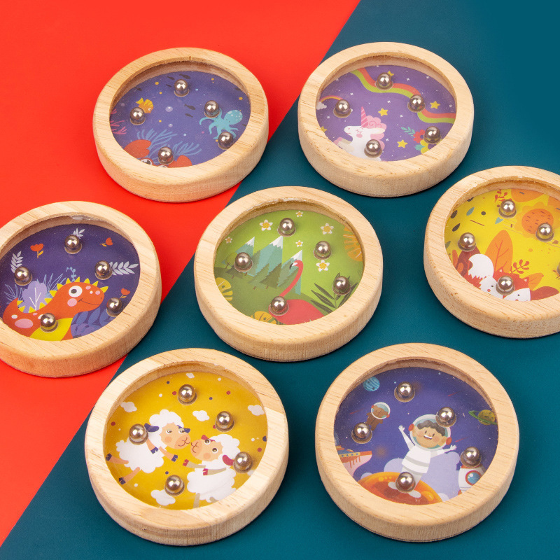 Weiwei Tiger Wood Play Pocket Balance Bead Juego de entrenamiento de coordinación ojo-mano para niños Puzzle Ball Rolling Toys de madera