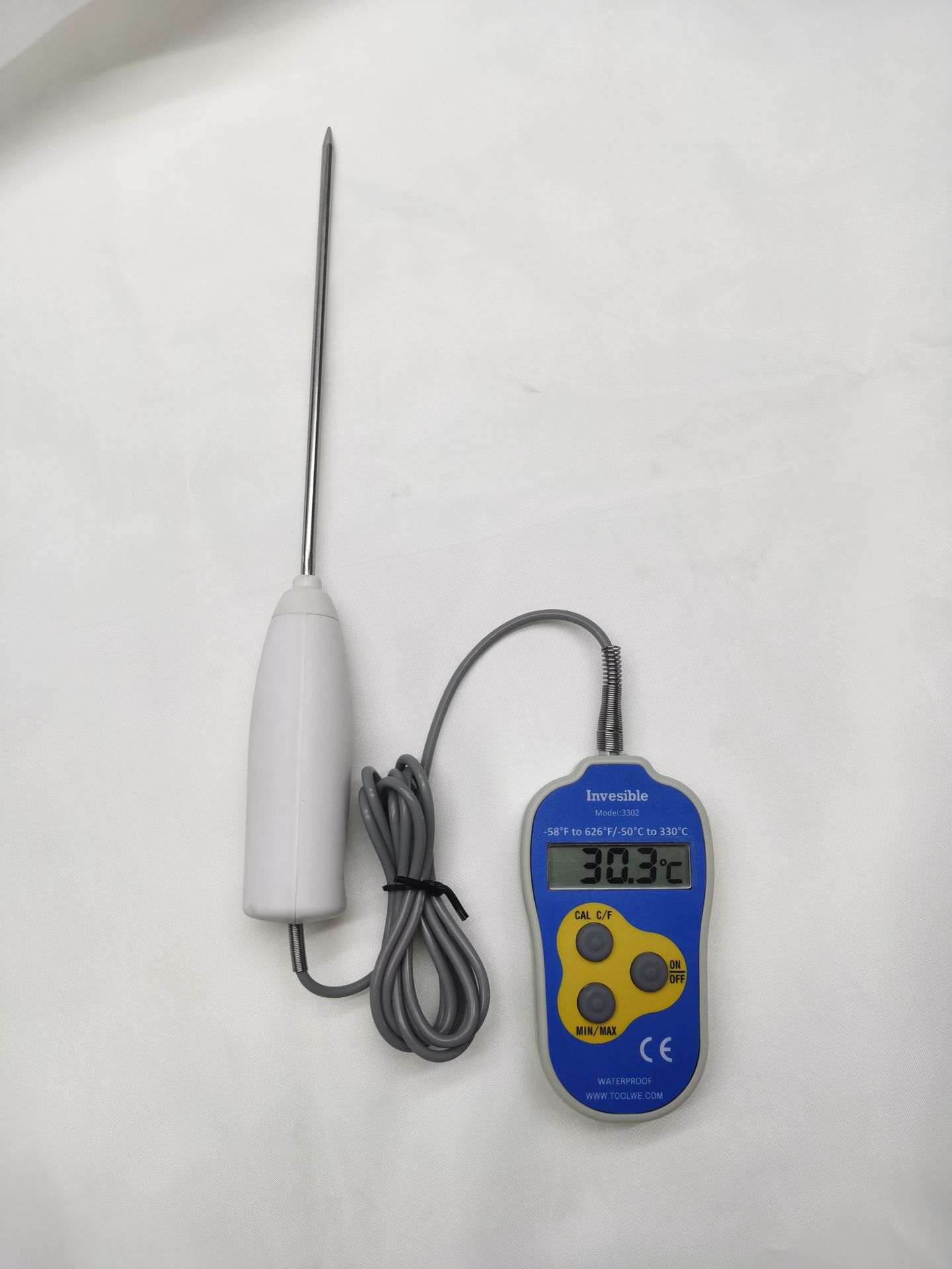 3302手持1.5米线800mm探针高低水温 工业食品中心温度计 测温仪表