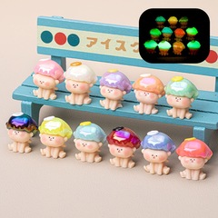 暗闇で光る電気メッキエンジェルリー四 DIY ジュエリートレンディなブラインドボックスかわいい樹脂アクセサリーギフト車のデスクトップ装飾品