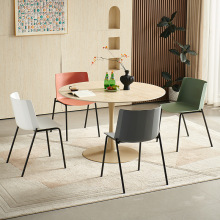 现代商业空间办公椅家用简约餐椅简约组装餐厅椅子休闲会客浅谈椅