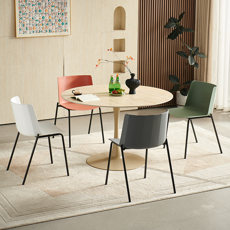 现代商业空间办公椅家用简约餐椅简约组装餐厅椅子休闲会客浅谈椅