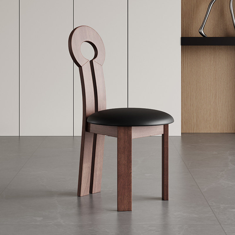 【분해 배송, 뛰어난 가성비】 키체어 월넛 프레임 + 블랙 가죽 시트