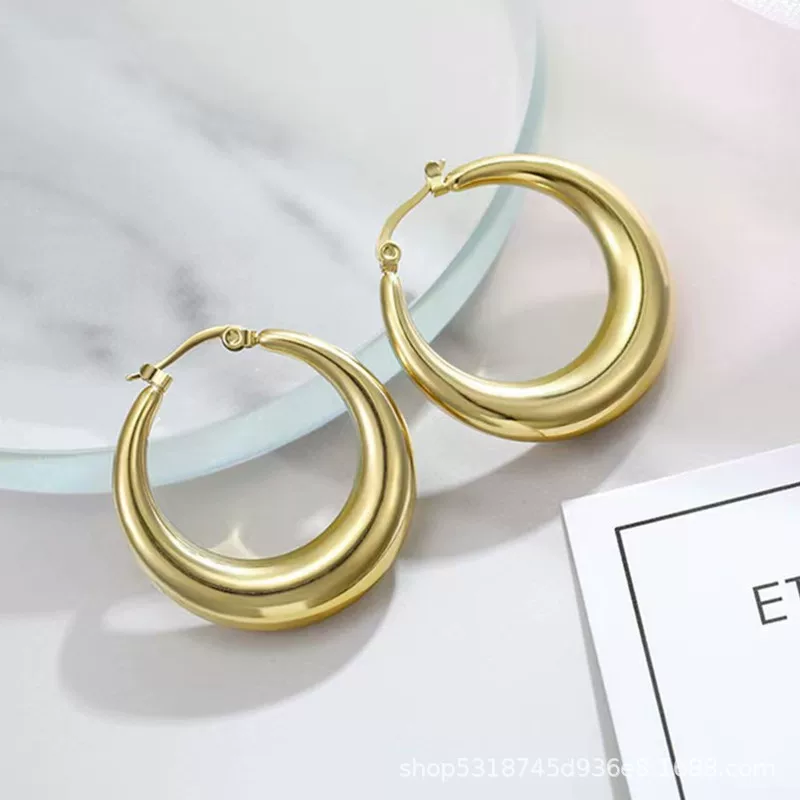 Серьги из нержавеющей стали, европейский стиль, 18 карат, опт, французский стиль