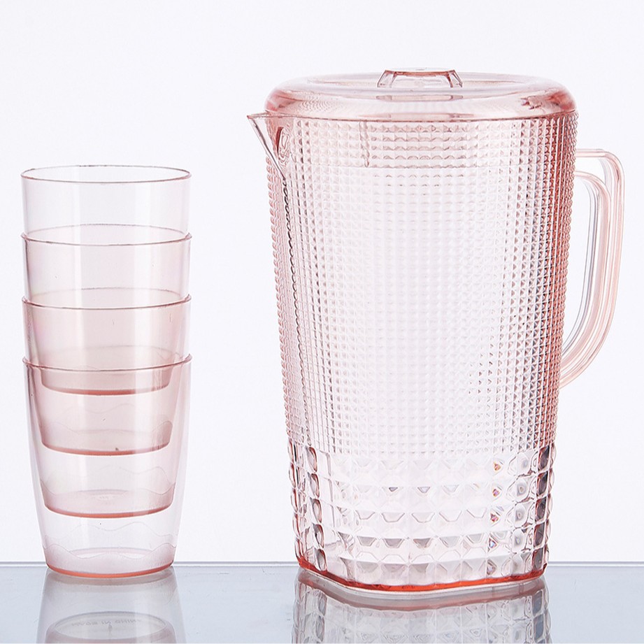 Botella de agua fría de plástico PS en verano tetera doméstica de gran capacidad refrigerador fresco abierto con tetera de agua fría resistente a altas temperaturas