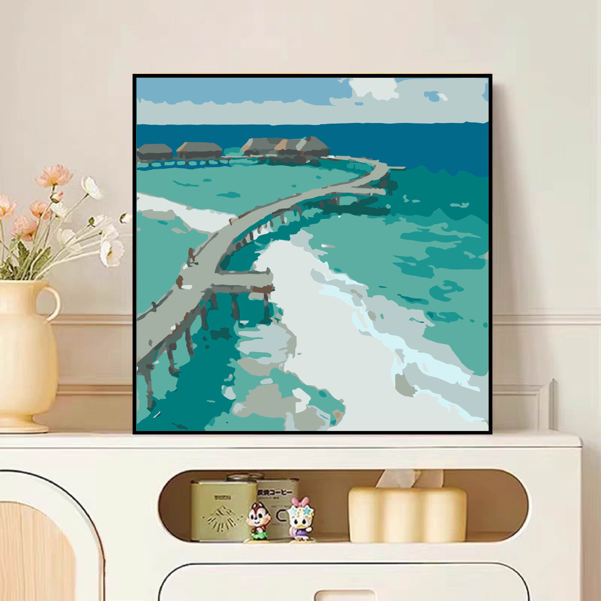 Diy pintura al óleo digital dibujos animados para niños pinturas acrílicas pintadas a mano pinturas de tamaño pequeño pinturas al óleo pintadas de color simple descompresión