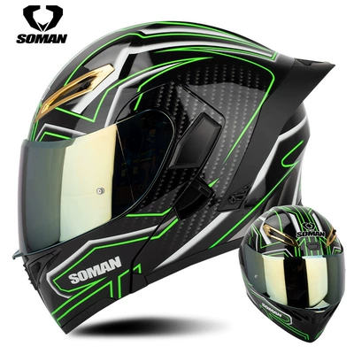 motorcycle helmet riding motorcycle full, Motosiklet kaskı (dəbilqə) - bright-black-green-flowers-with-gold-slices-s